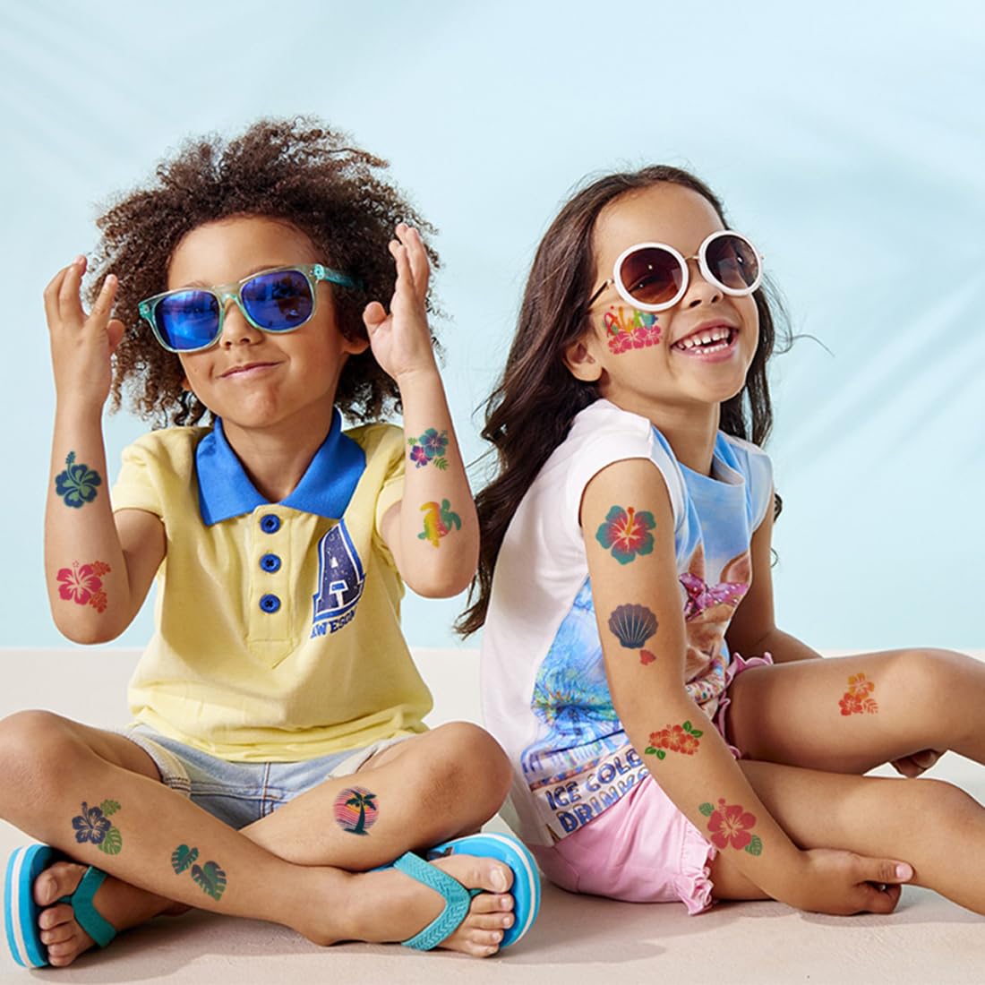 Tatuajes hibisco CHARLENT para niños, removibles.