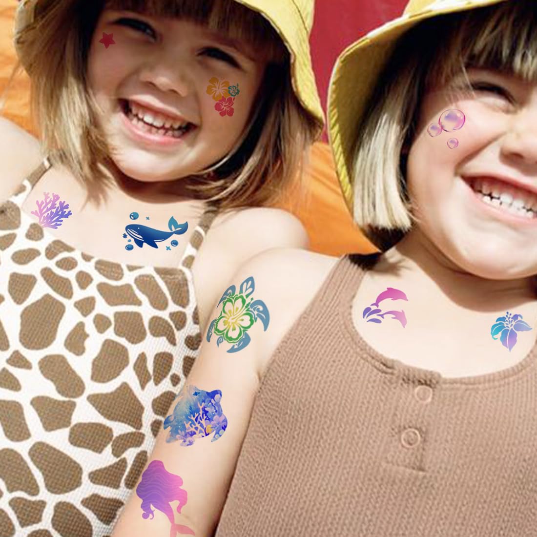 Tatuajes temporales CHARLENT perro y gato, opción tierna para niñas y niños.