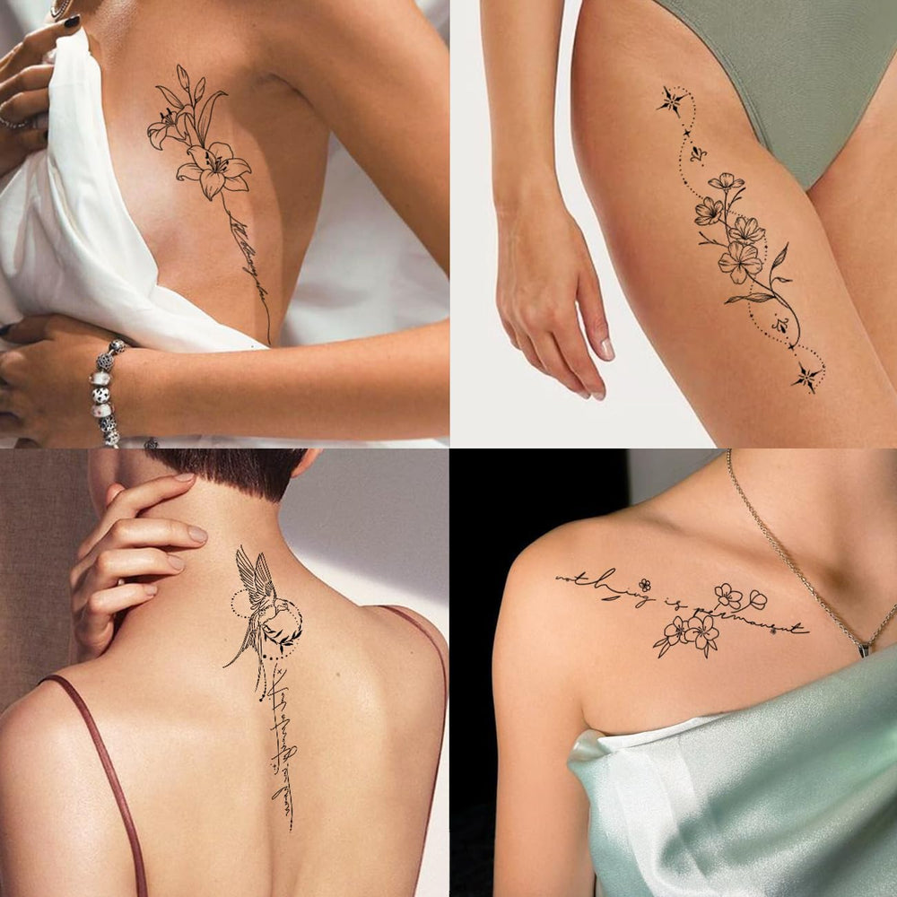 CHARLENT tatuajes temporales para pierna, líneas limpias para cualquier ocasión