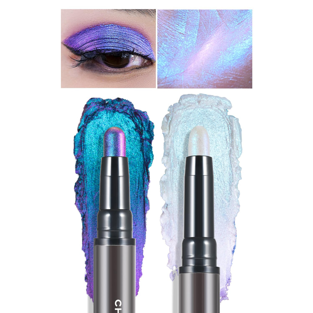 CHARMACY Multichrome 2 en 1 sombra de ojo, efecto duocromo suave y duradero