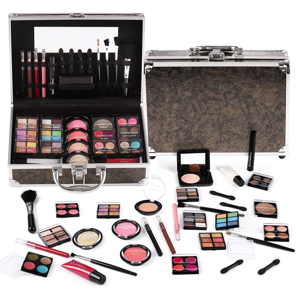 CHARMCODE kit maquillaje caja portátil para viaje con todo lo esencial.