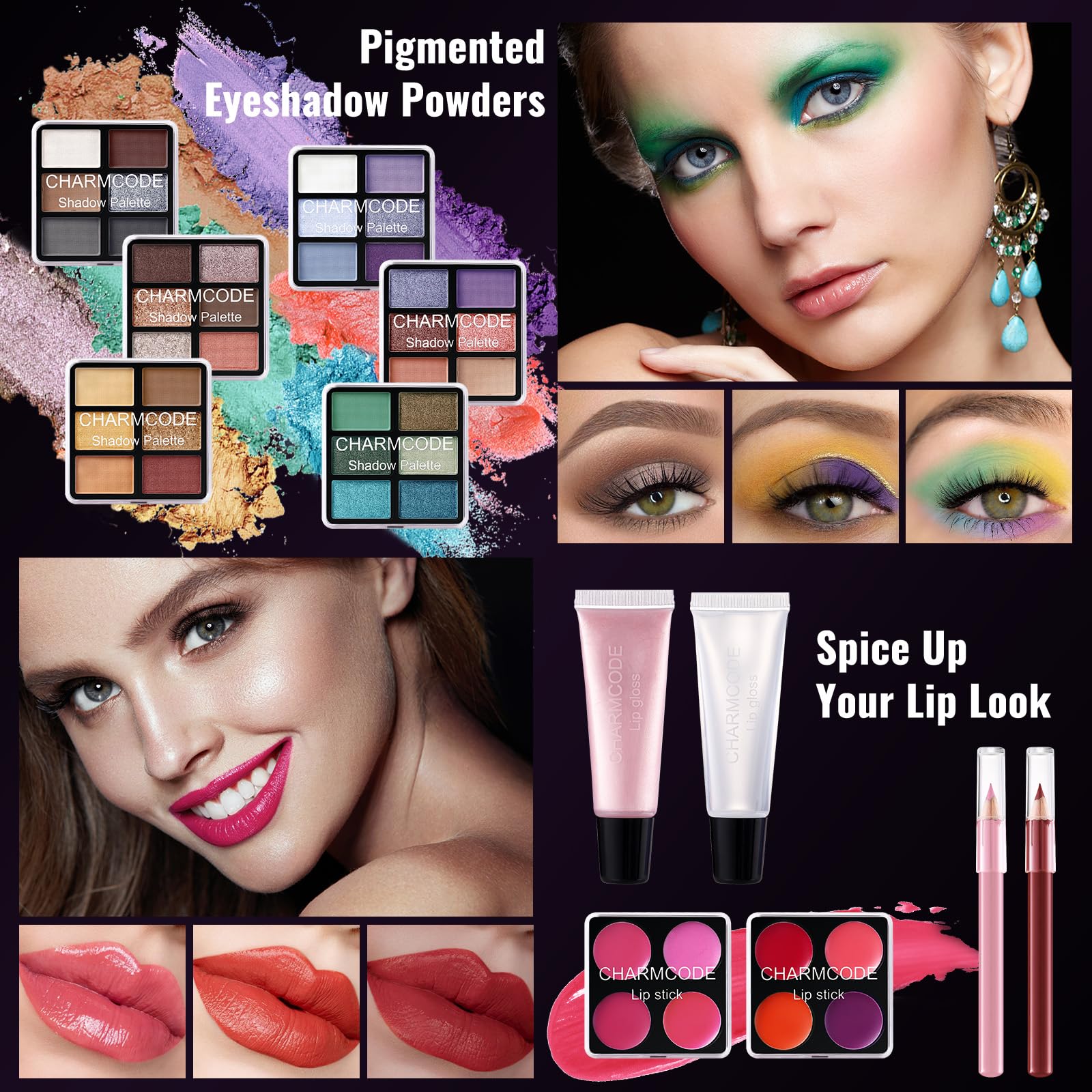CHARMCODE pinceles maquillaje set, juego para un acabado profesional.
