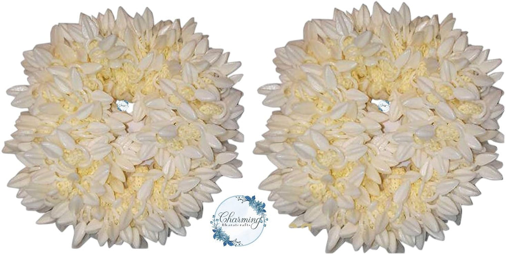 CHARMING BHARATCRAFTS Mogra Blanca Gajra para trenzas, look étnico