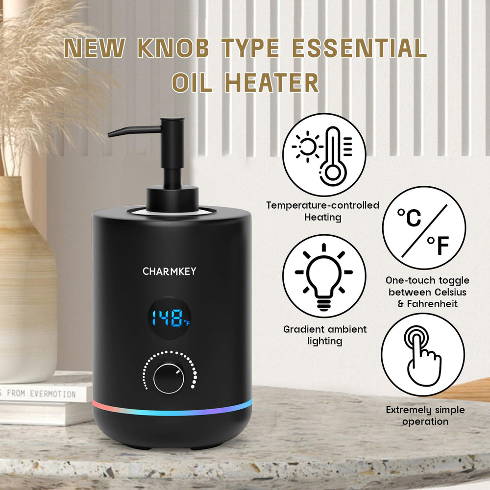 Charmkey pantalla digital muestra la temperatura en °C o °F.