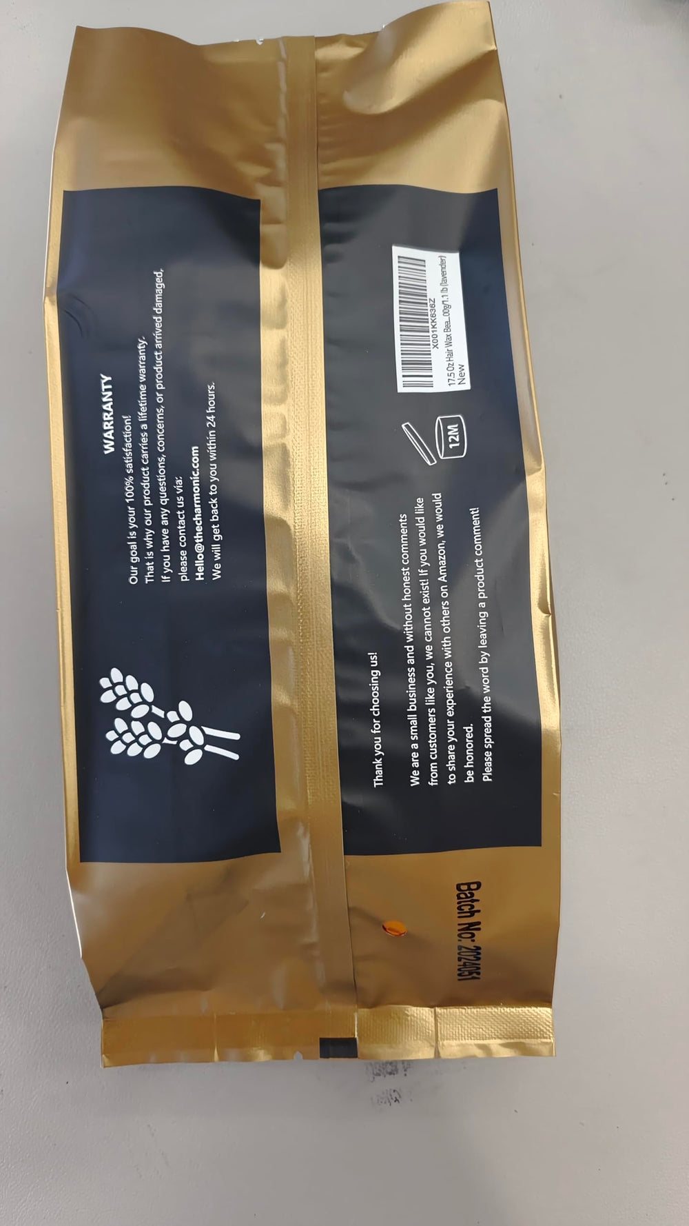 Envase de 500 g con aroma a lavanda.