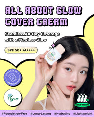 CHASIN' RABBITS All About Glow Cover Cream textura sedosa que hidrata la piel