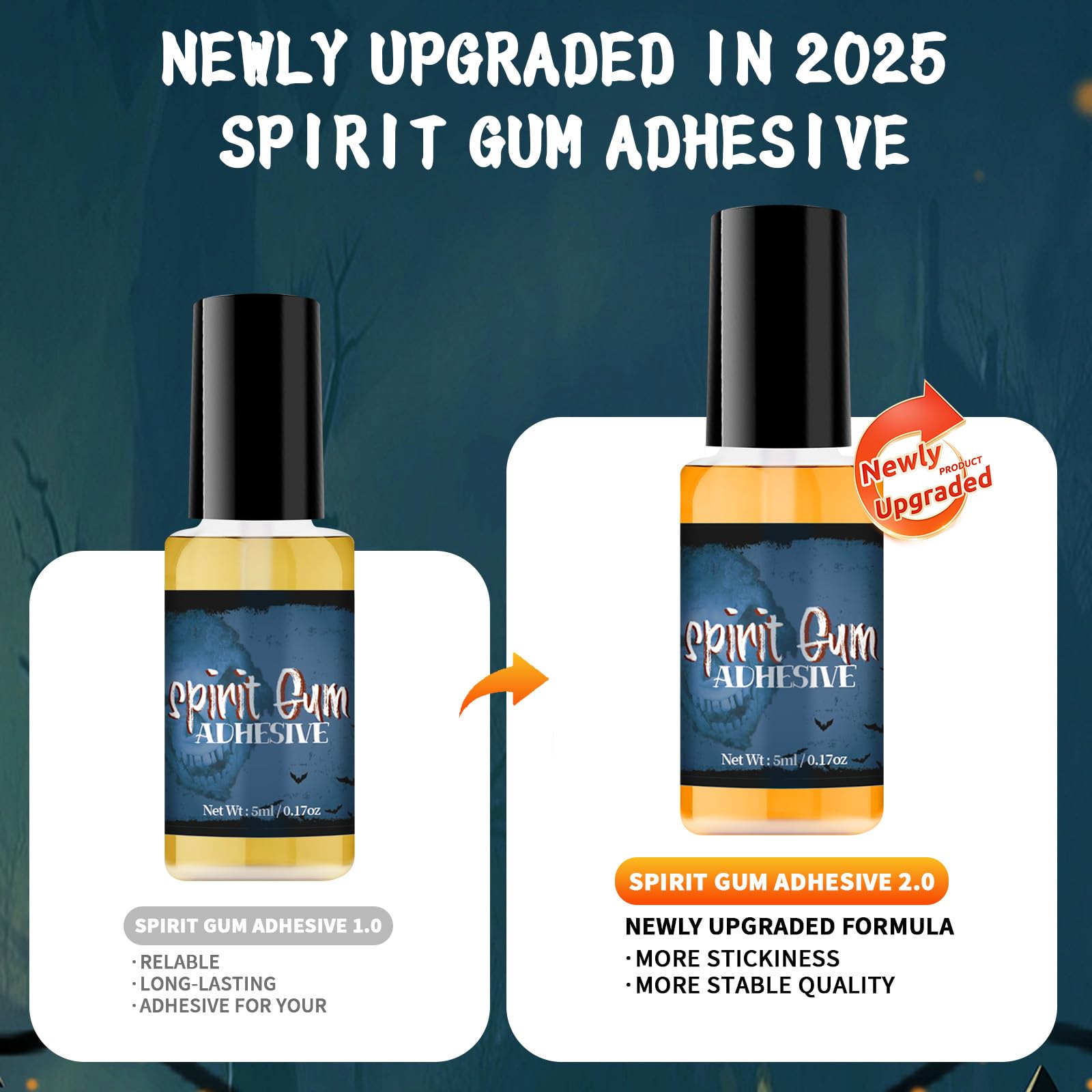 CHASPA Spirit Gum para aplicación precisa de prótesis en la piel.