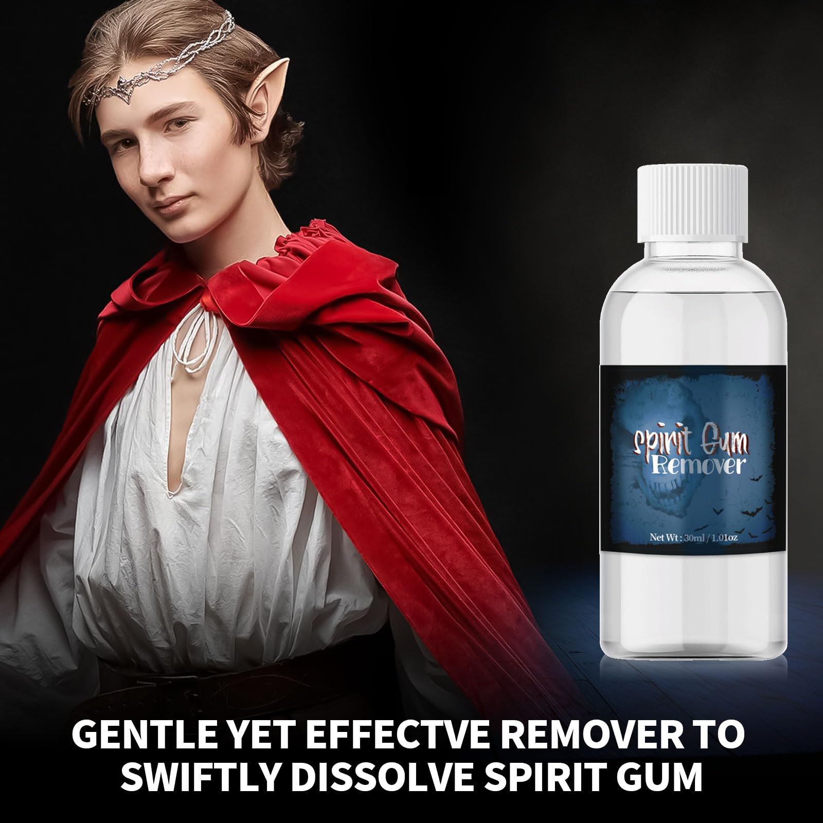 CHASPA Spirit Gum fija el cap calvo para un look uniforme.