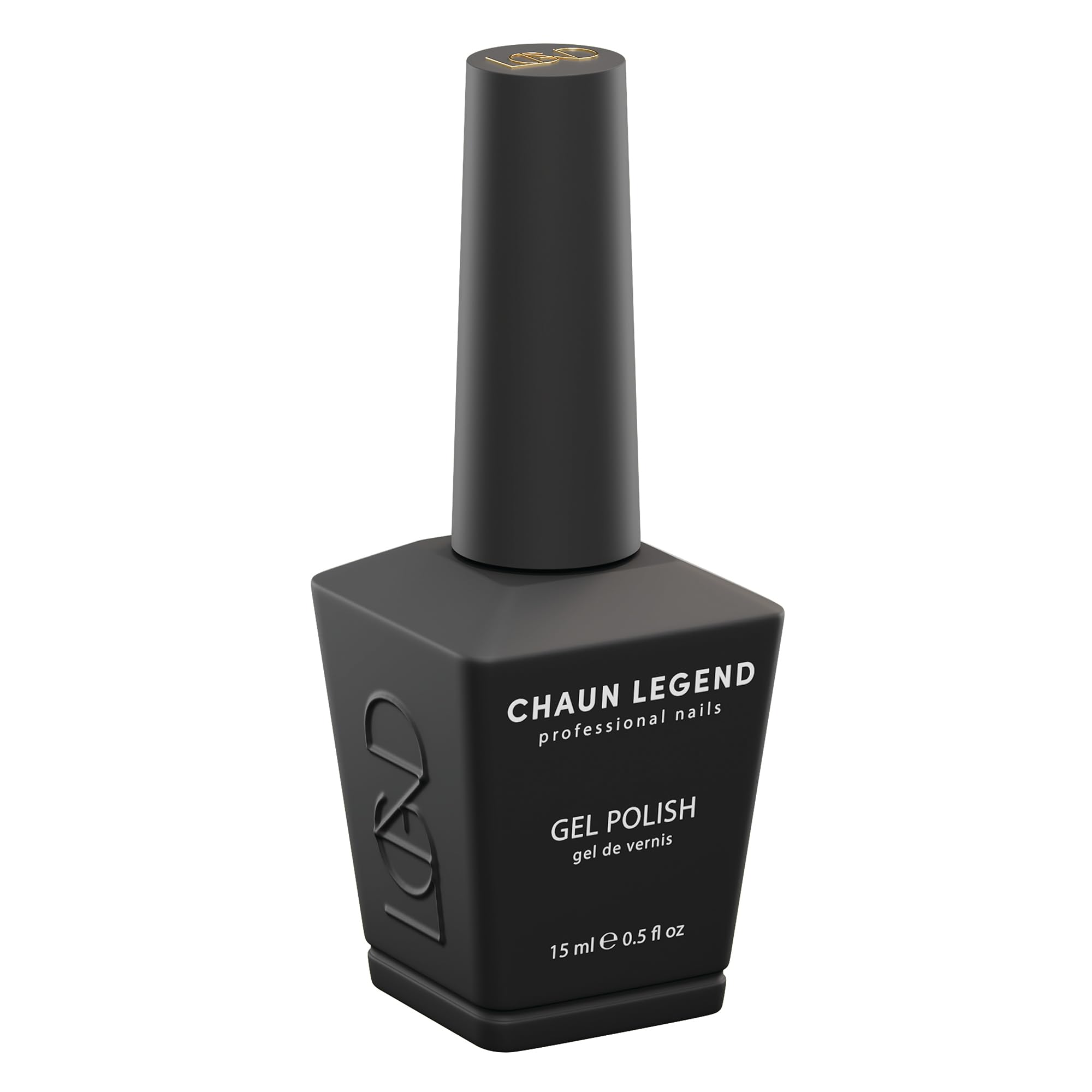 Chaun Legend esmalte gel negro opaco en botella para manicuras duraderas