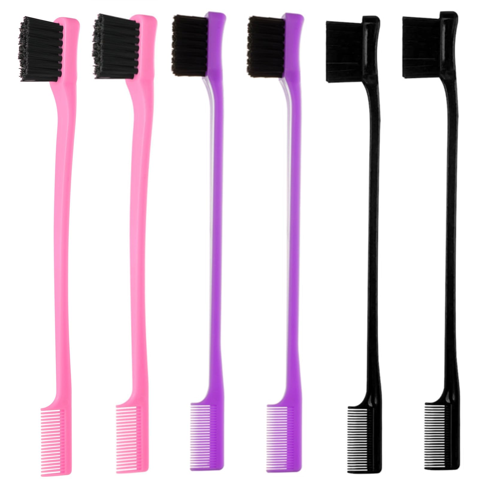 Chayumda 6Pack cepillo bordes doble lado morado, control suave.