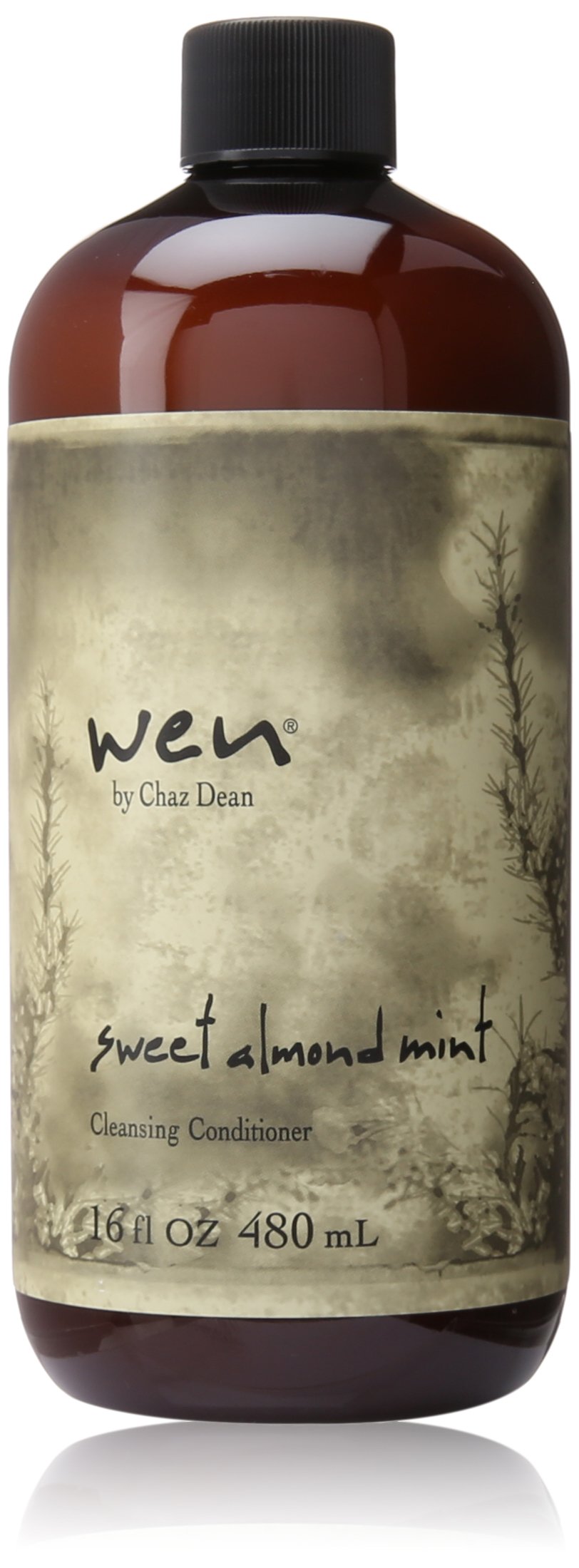 ChazDean Wen Cleansing Conditioner Sweet Almond Mint, botella frontal, cabello suave y manejable.