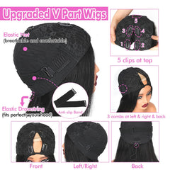 CHEETAHBEAUTY V Part wig glueless clip-in system for easy wear
