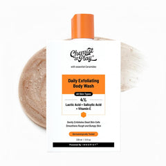 Chemist at Play gel exfoliante, botella frontal, limpia y renueva la piel