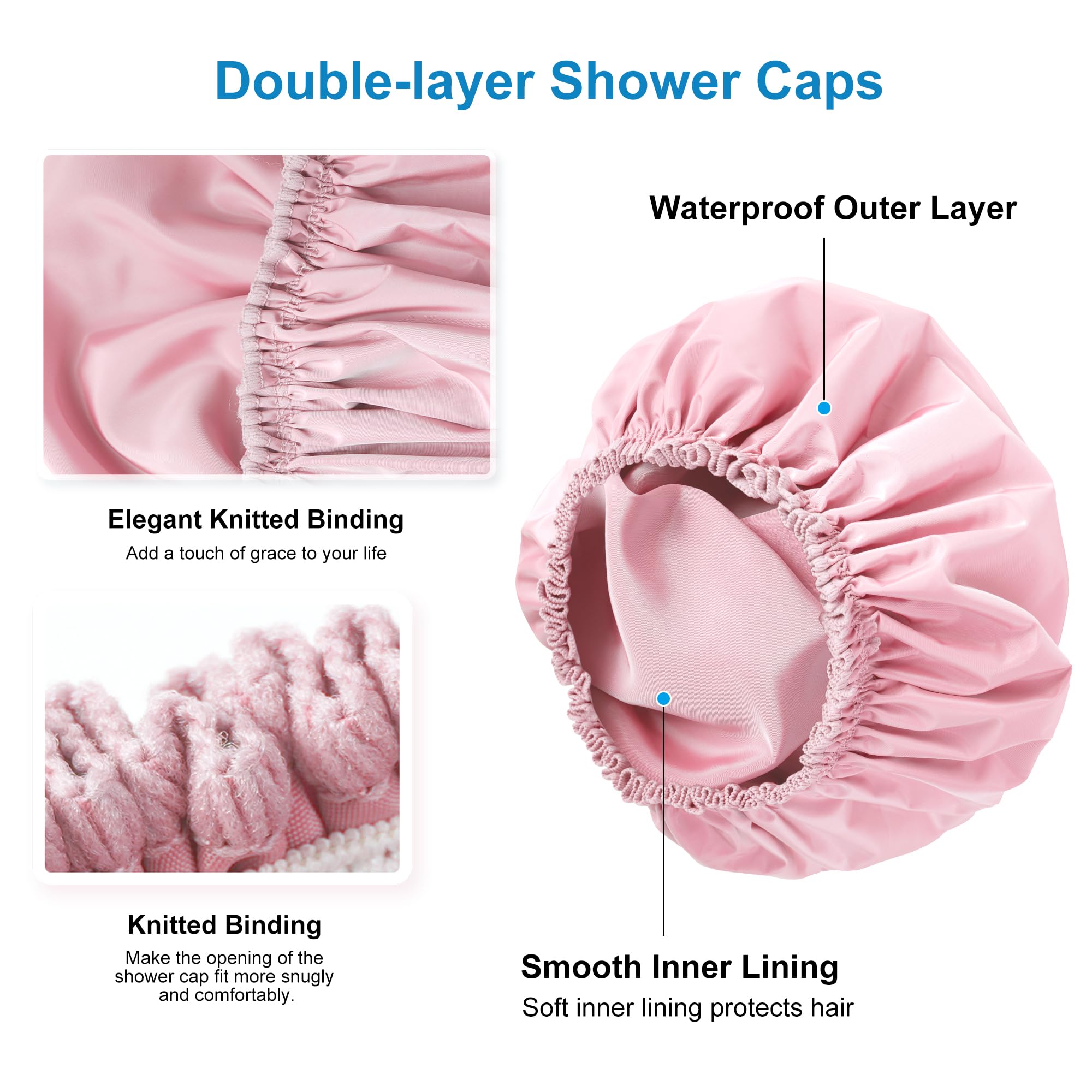 Capucha CHFONG rosa para baño, ideal para spa o viaje.
