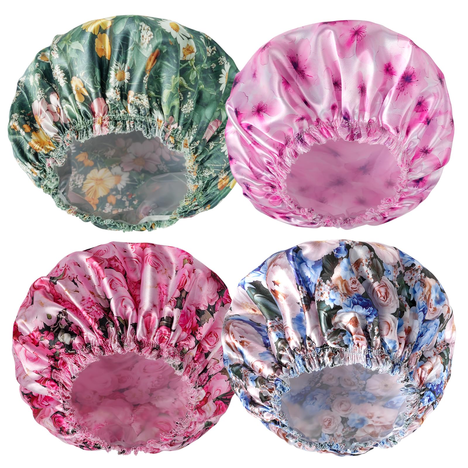 Gorra de ducha CHFONG de doble capa impermeable mantiene el cabello seco durante la ducha.