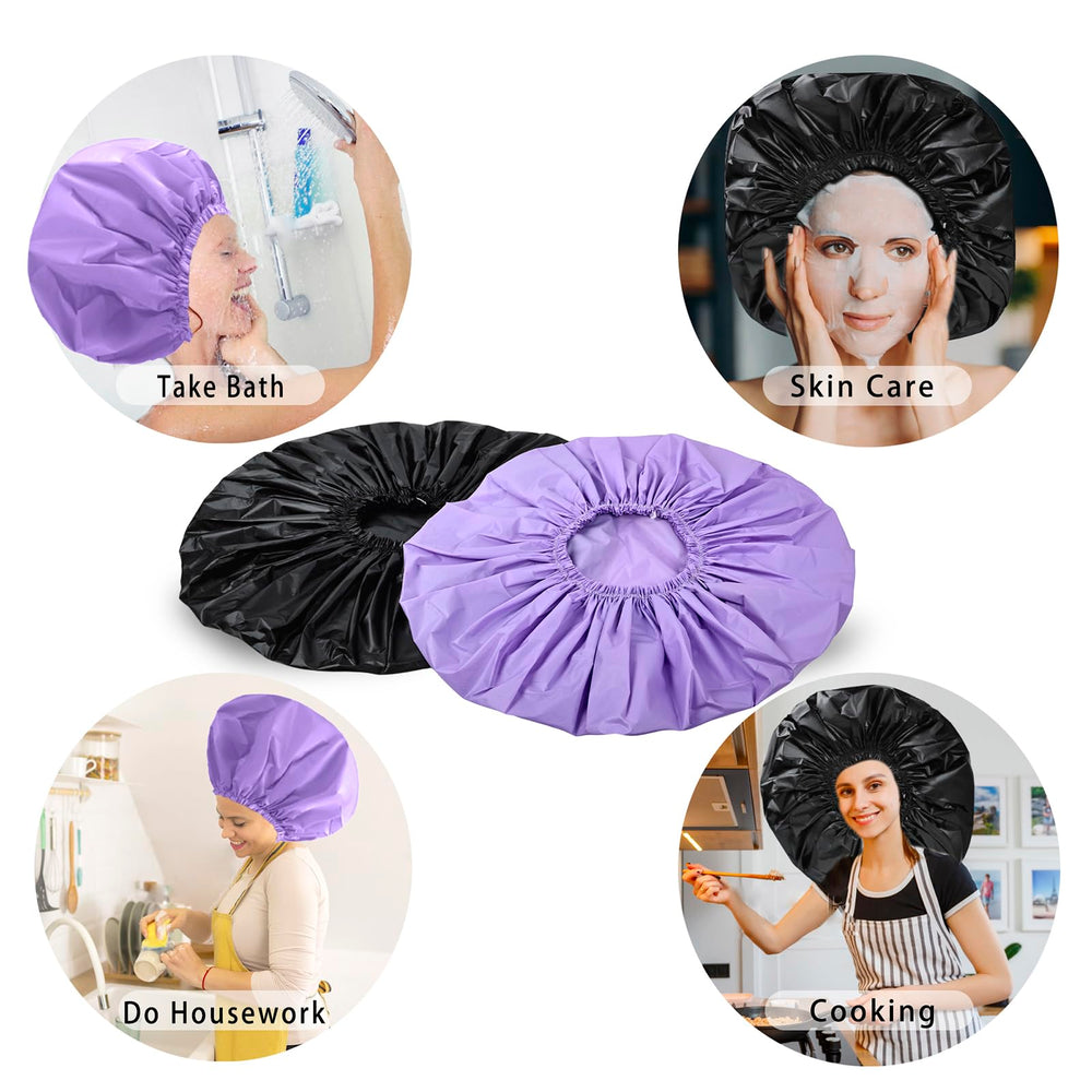 CHFONG gorro-ducha-ajuste-elastico: ajuste seguro para cabezas de todos tamaños.