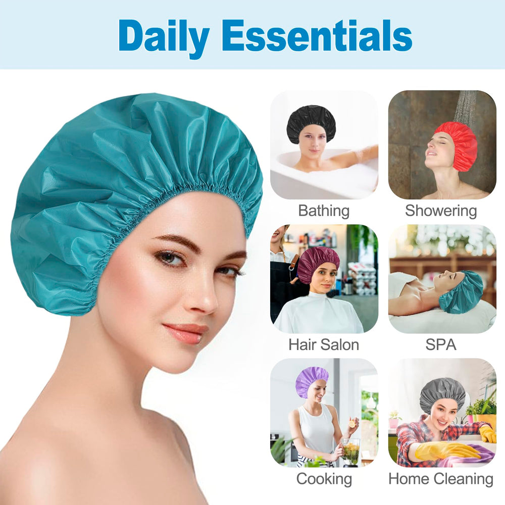 Gorro CHFONG de doble cara en ciruela, cómodo y reutilizable para spa y baño