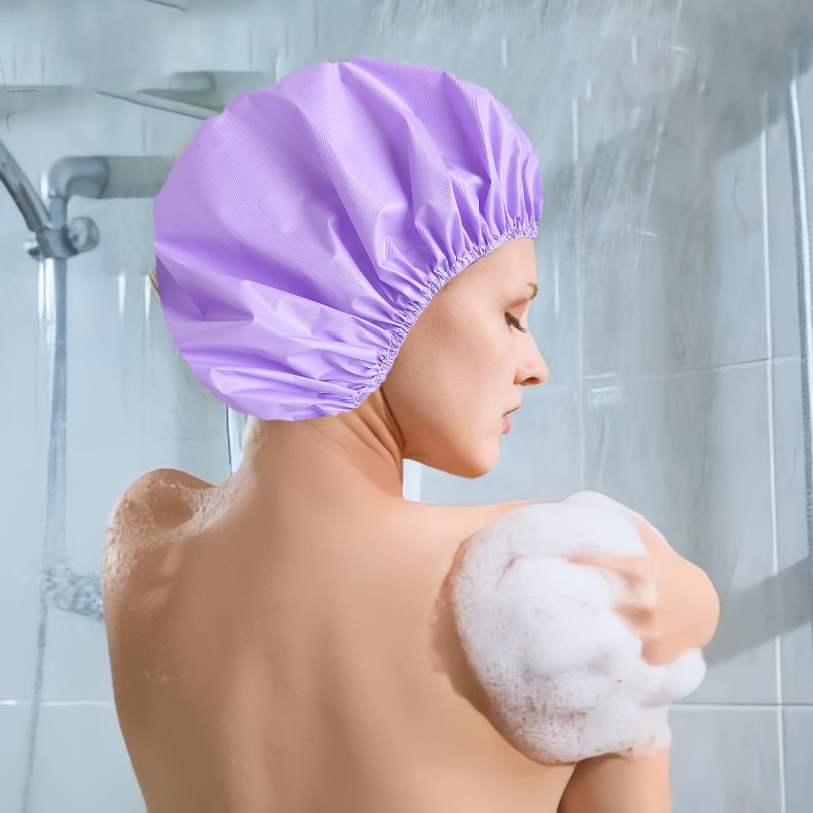 Gorro CHFONG gris de doble cara, apto para duchas y maquillaje sin esfuerzo