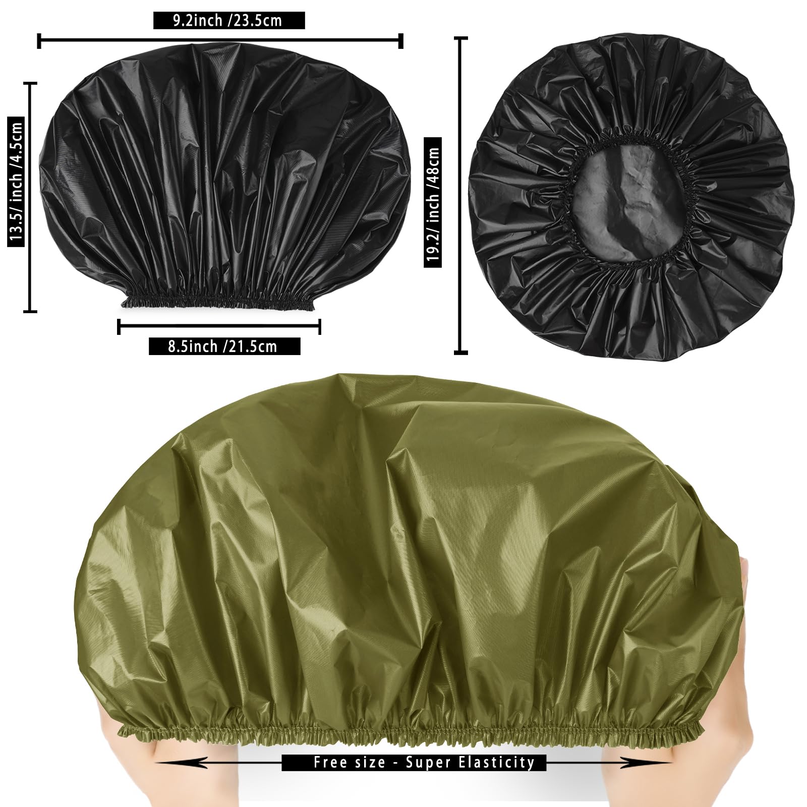 Gorro de ducha para cabello largo evita salpicaduras y enredos