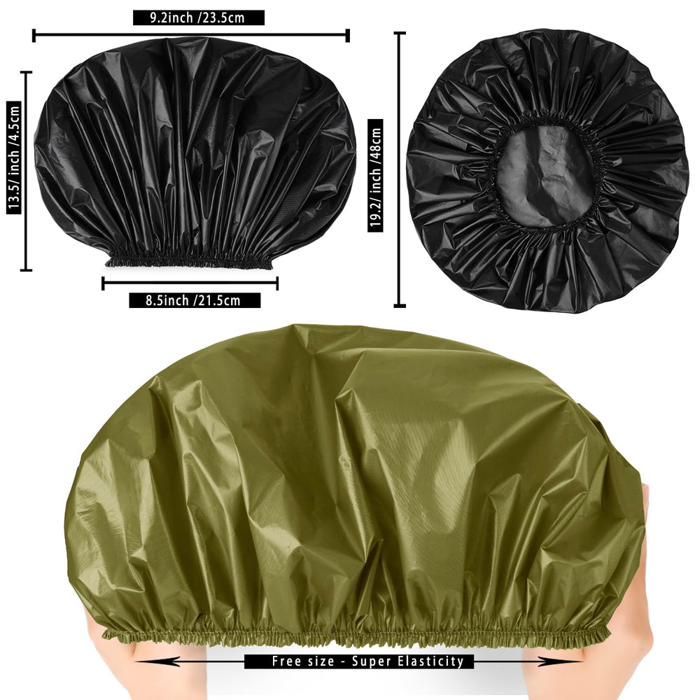Gorro de ducha para cabello largo evita salpicaduras y enredos