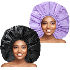 CHFONG gorro-ducha-jumbo-negro: protege el cabello de la humedad durante la ducha.