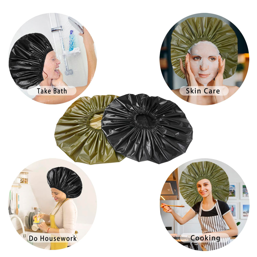 Gorro reutilizable CHFONG negro-verde para cocina y limpieza sin mojar el cabello