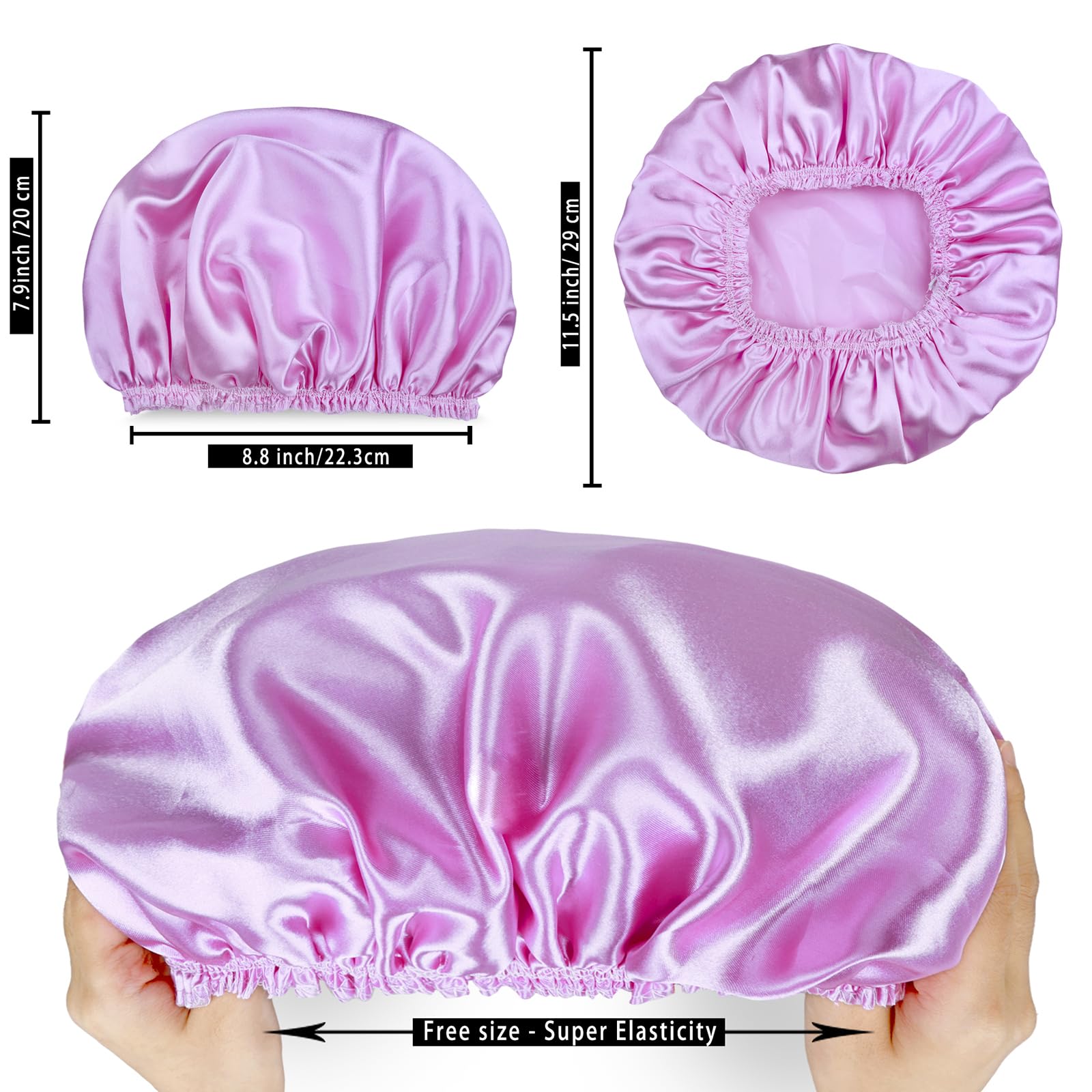 Gorro de ducha CHFONG negro con elástico, evita salpicaduras