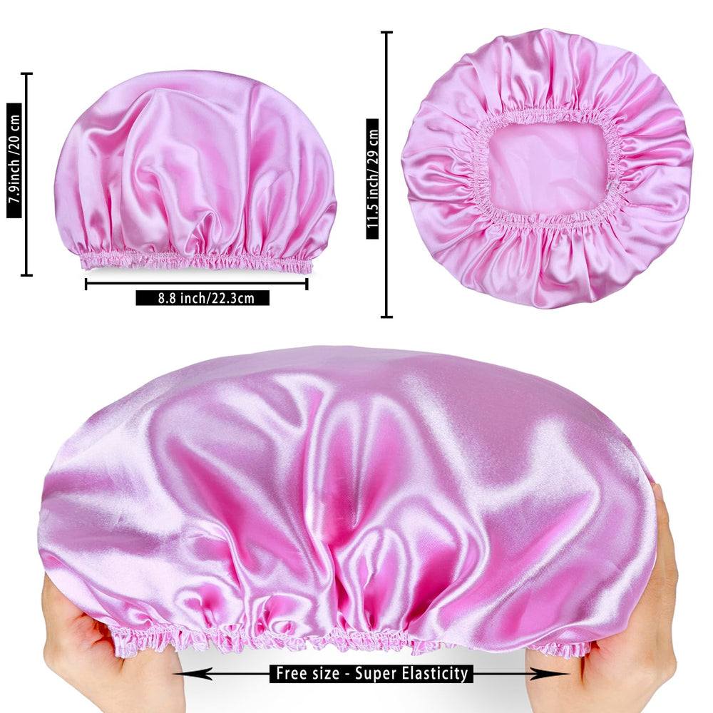 Gorro de ducha CHFONG negro con elástico, evita salpicaduras