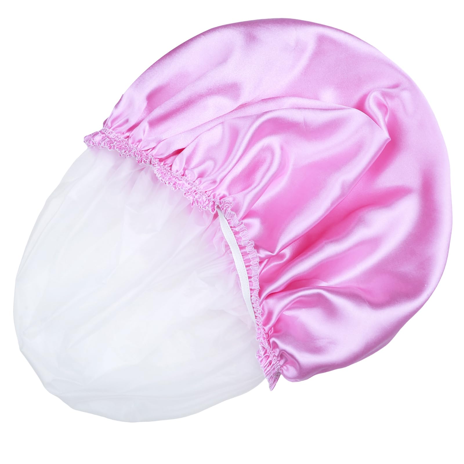 Gorro de ducha CHFONG rosa con elástico, colores vivos
