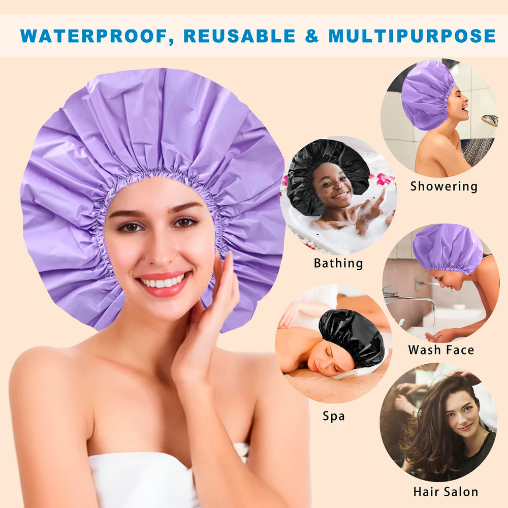 CHFONG gorro-ducha-pelo-largo: mantiene mechones bajo control durante el baño.