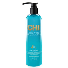 CHI Aloe Vera para rizos: botella destacando definición y brillo