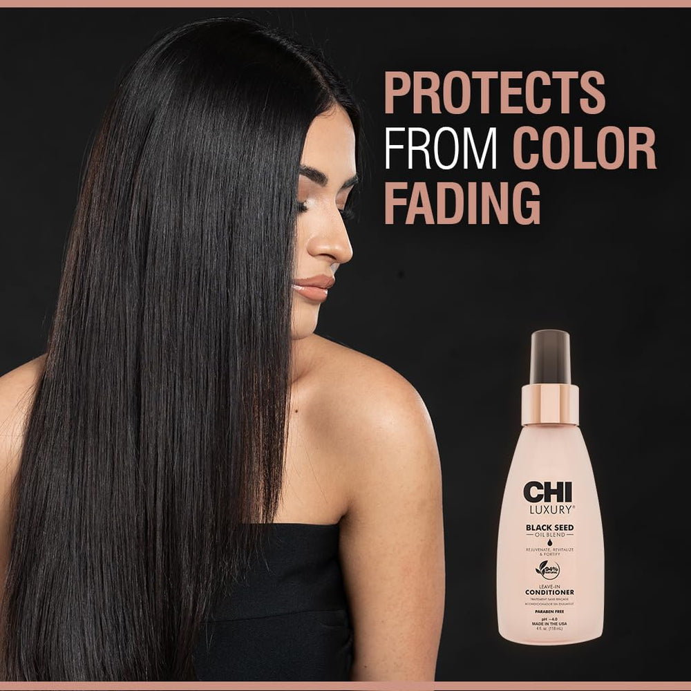 CHI Aceite de Semilla Negra nutre profundamente la fibra capilar para recuperar elasticidad.