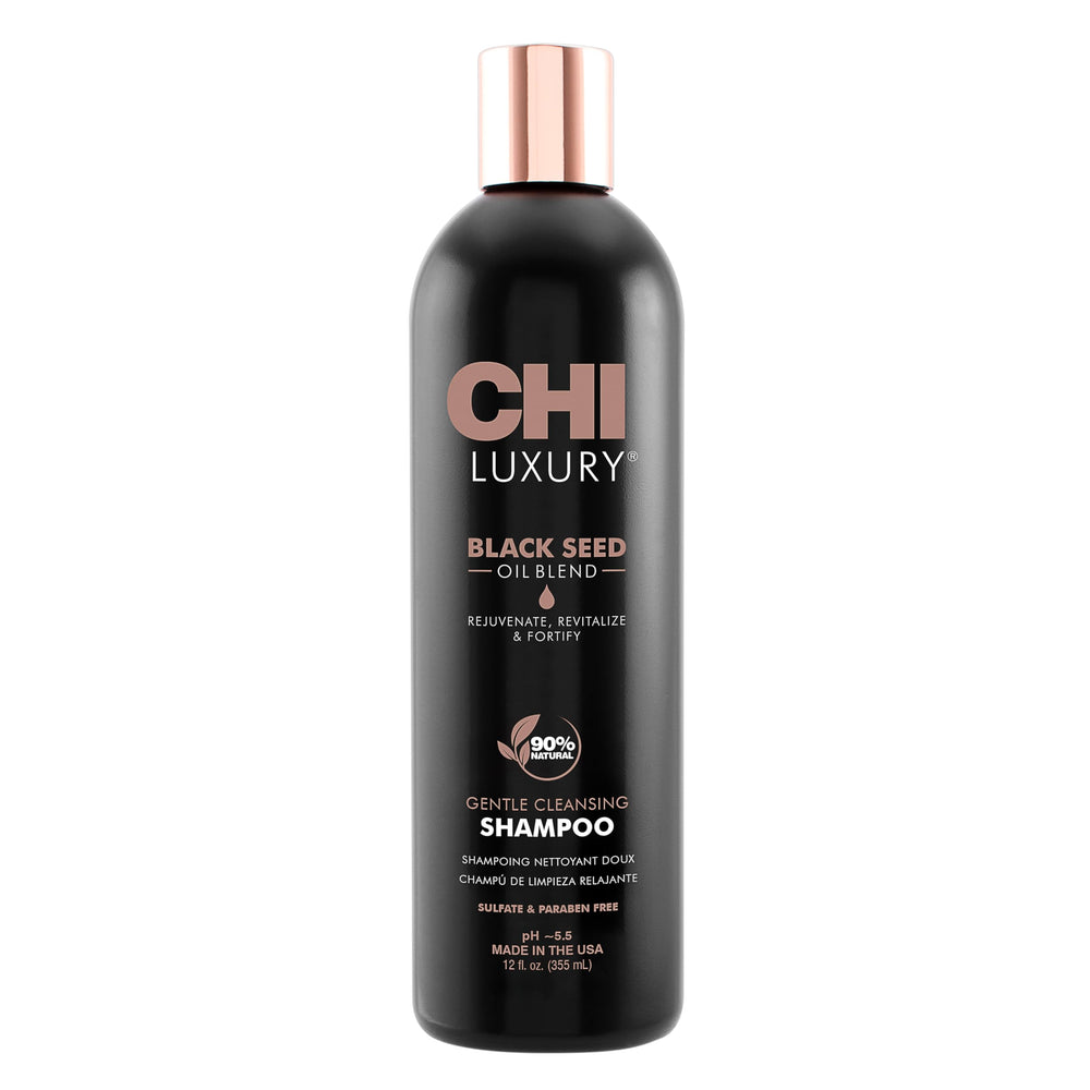 CHI Luxury Black Seed Oil Champú en botella, cuidado suave para cabello con cuerpo.