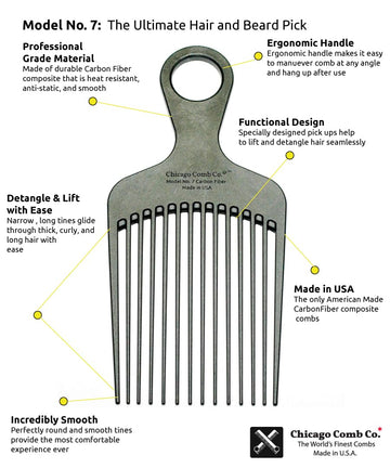 Chicago Comb Model 7: fibra de carbono duradera para peinados delicados