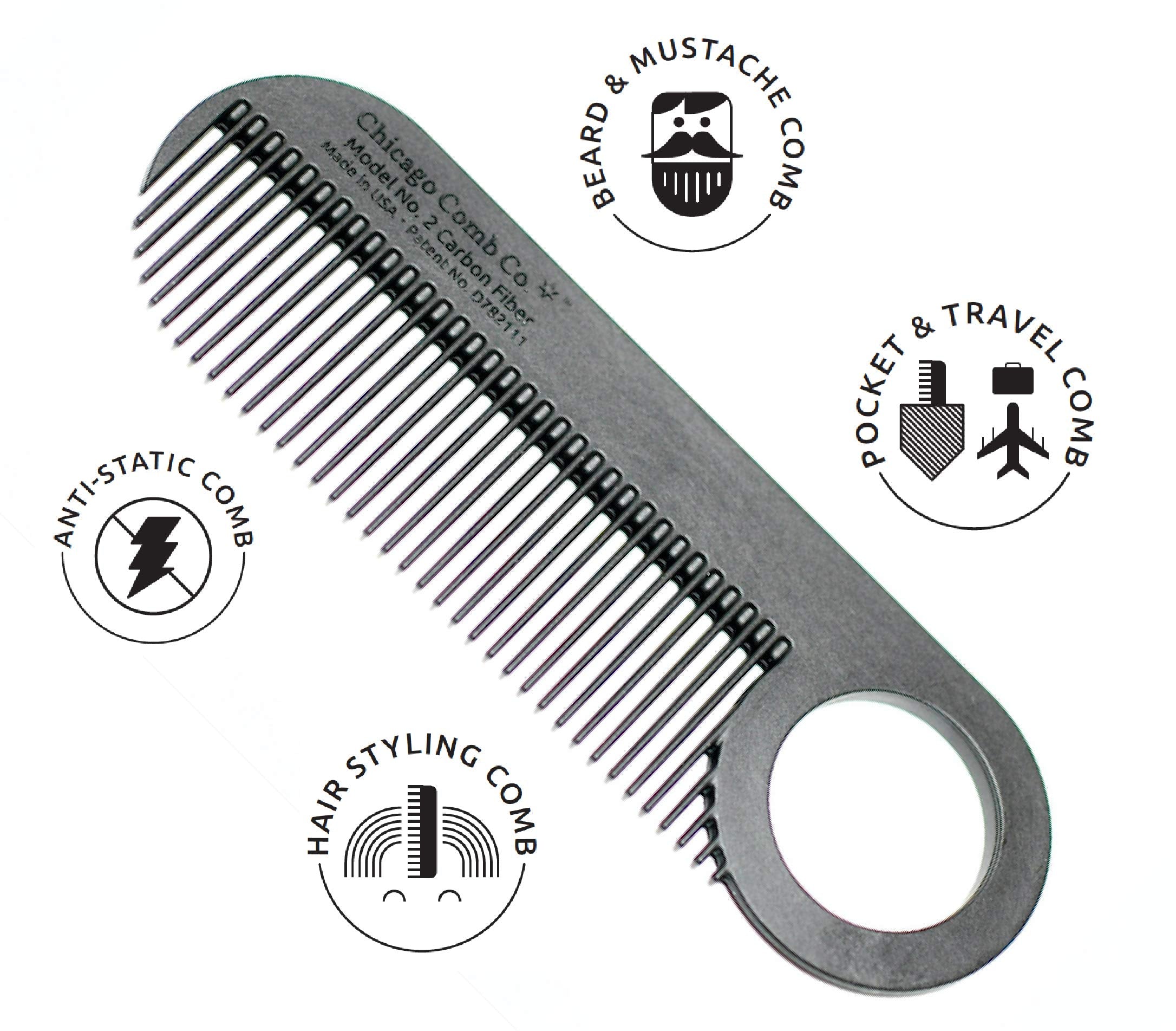 Chicago Comb Modelo 2, material ligero y resistente para viajes