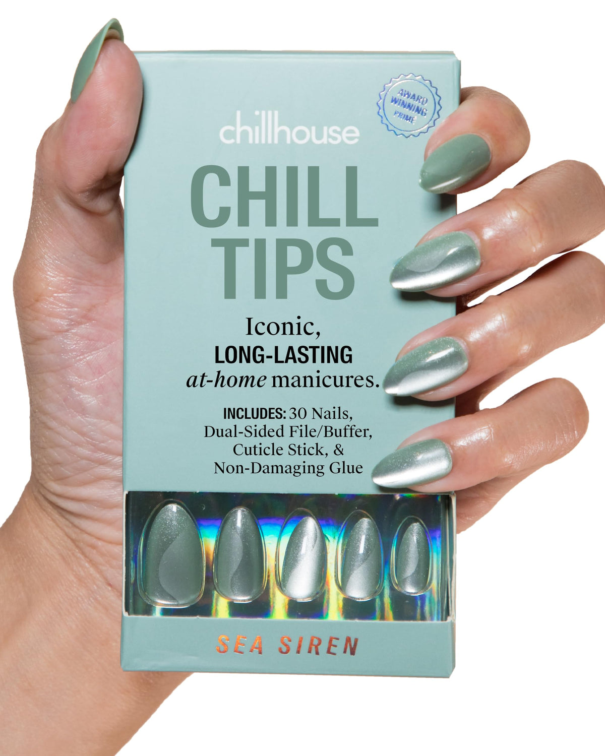 Chillhouse Chill Tips Sea Siren Almond, puntas versátiles para cambiar de look rápido.
