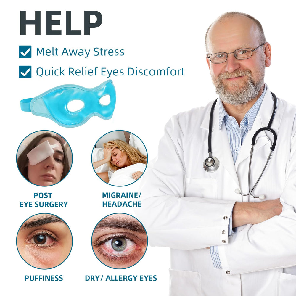 Chillojos mascarilla frío ojos – correa ajustable para un ajuste cómodo y seguro.