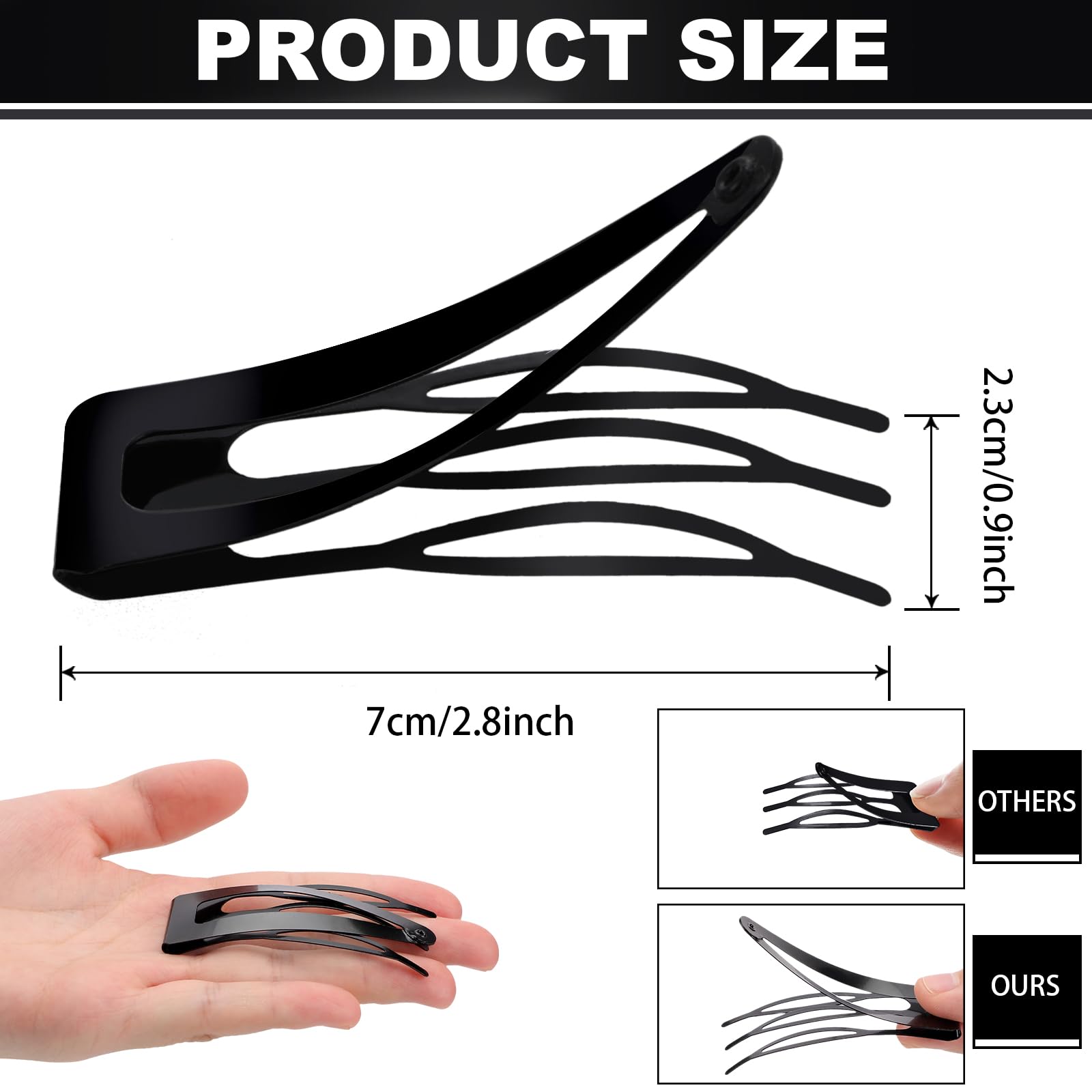 Pinza Chinco con tres dientes para cabello fino o grueso