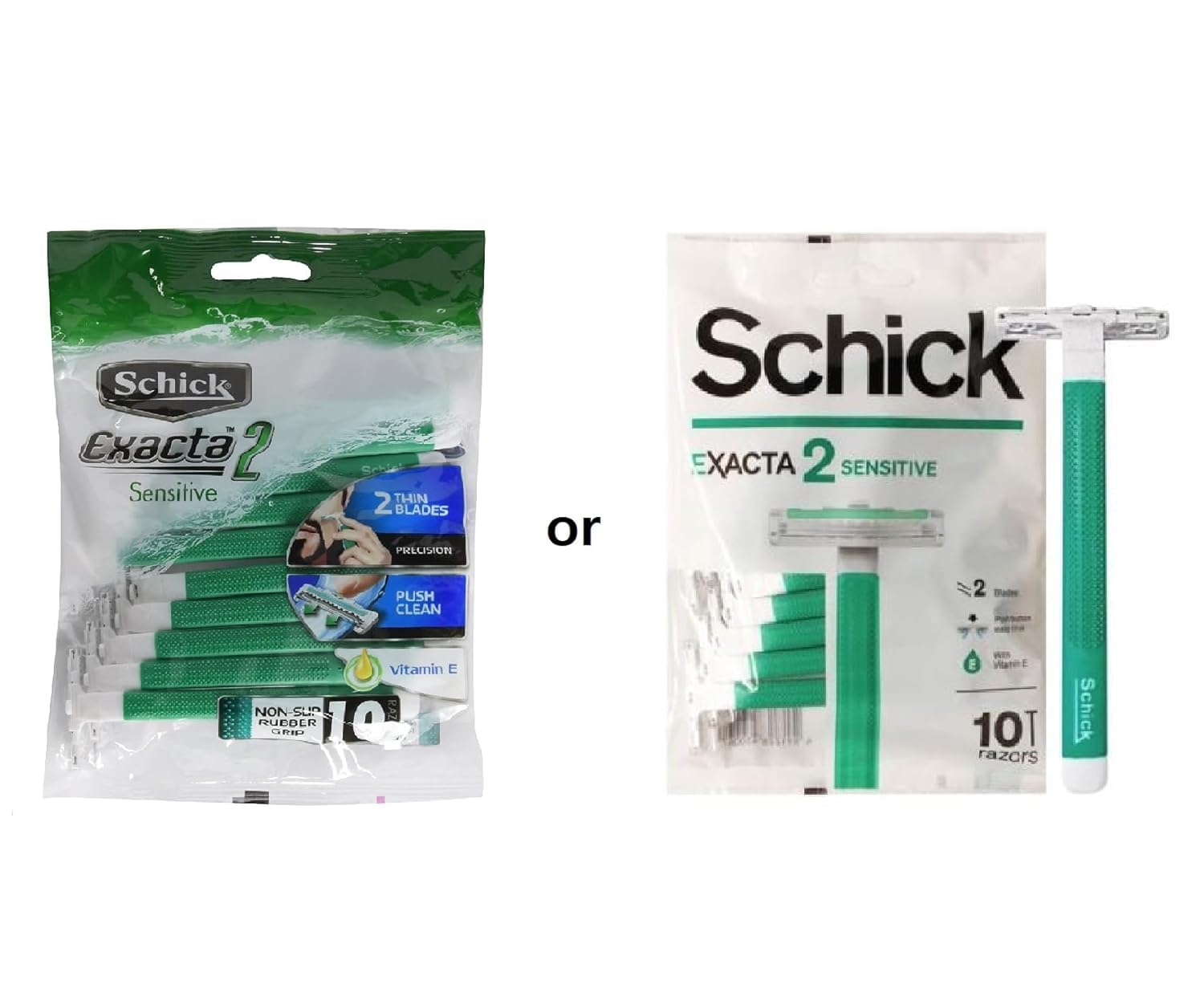 CHLIFE Schick Exacta2 mango antideslizante para seguridad al afeitar.
