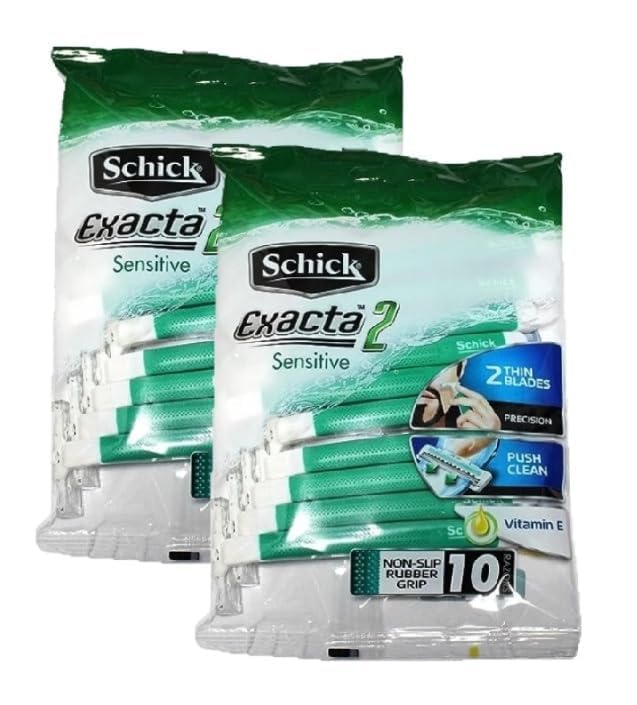 CHLIFE Schick Exacta2 con lubricante de vitamina E para piel sensible.