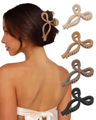 CHLINS pinza bow negro para cabello, agarre seguro durante todo el día
