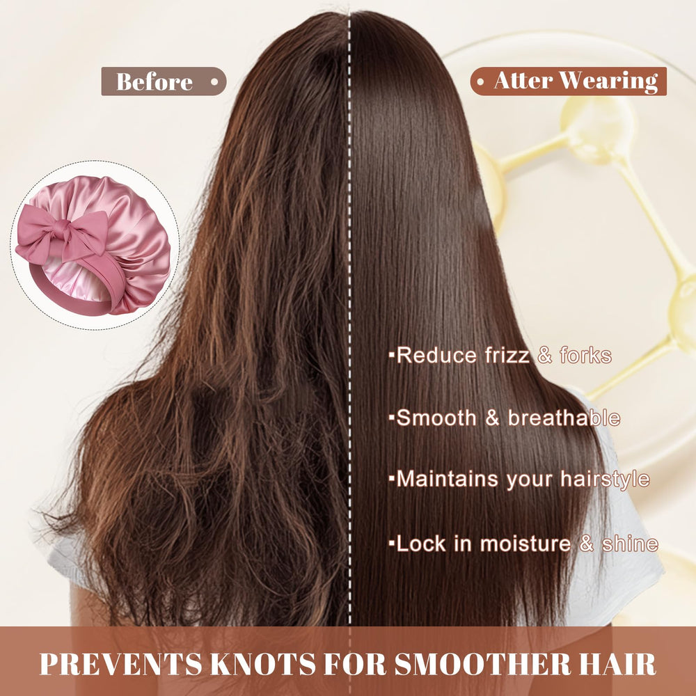 CHLINS bonete satinado para dormir, protege el cabello manteniendo la humedad.