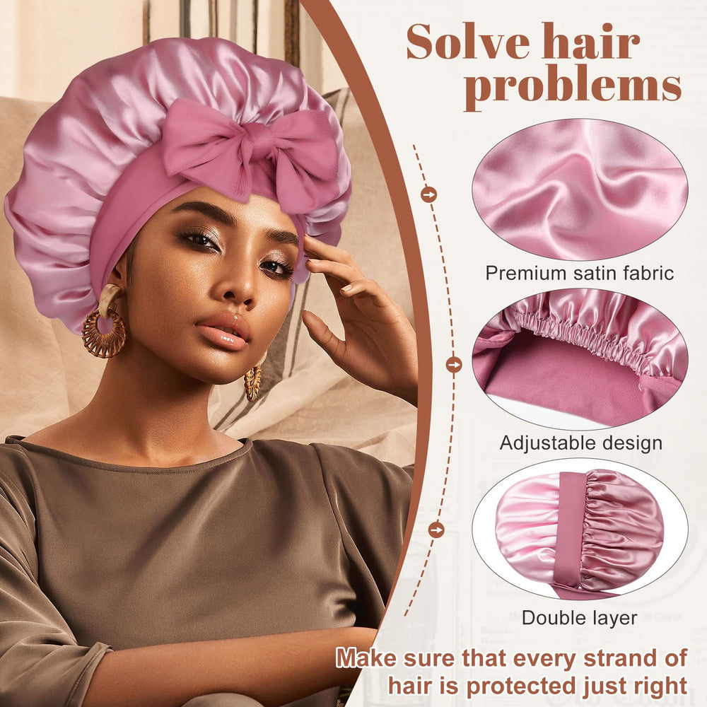CHLINS bonete satinado para dormir, usos versátiles para spa y maquillaje.