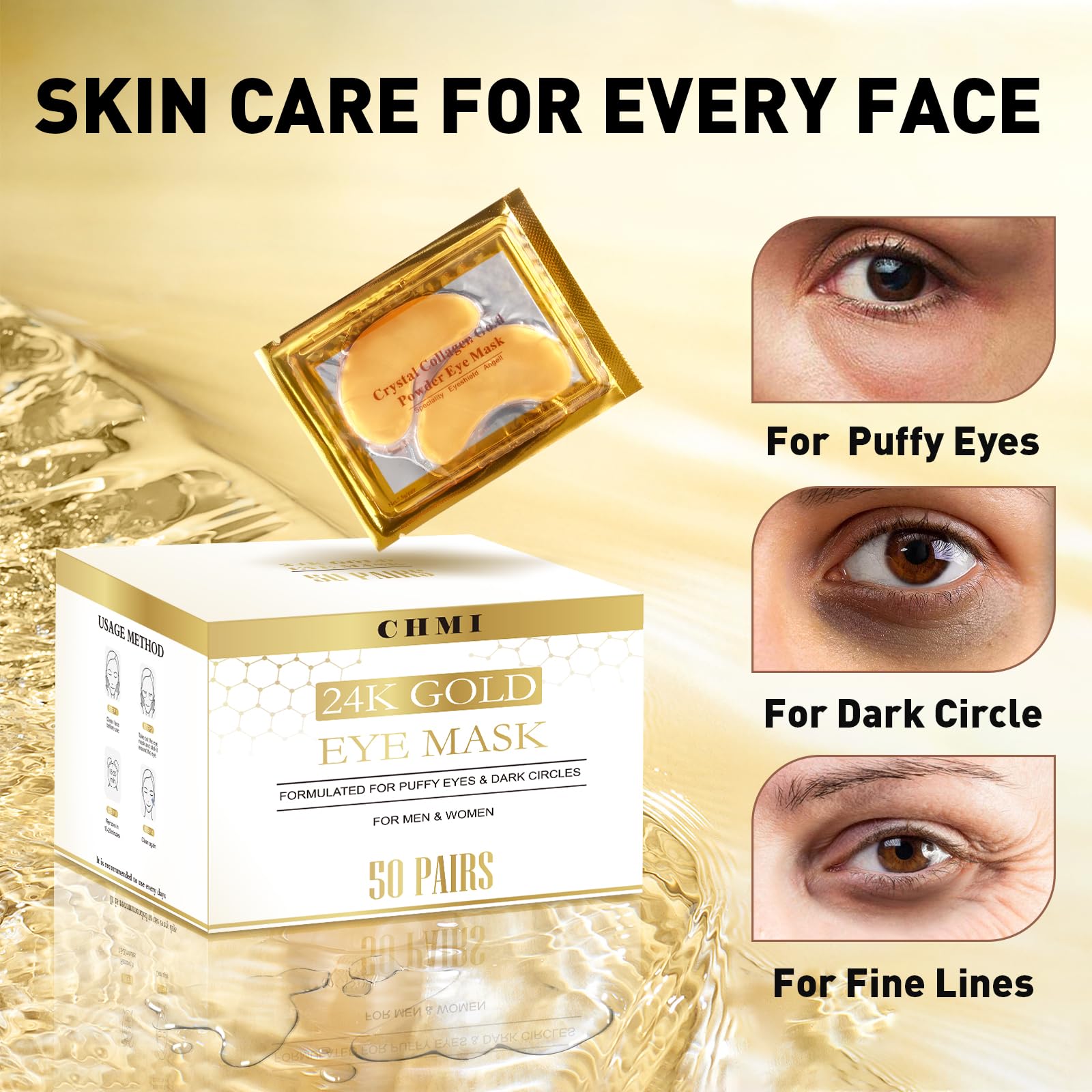 CHMI paquets individuels de masques yeux pour utilisation pratique.
