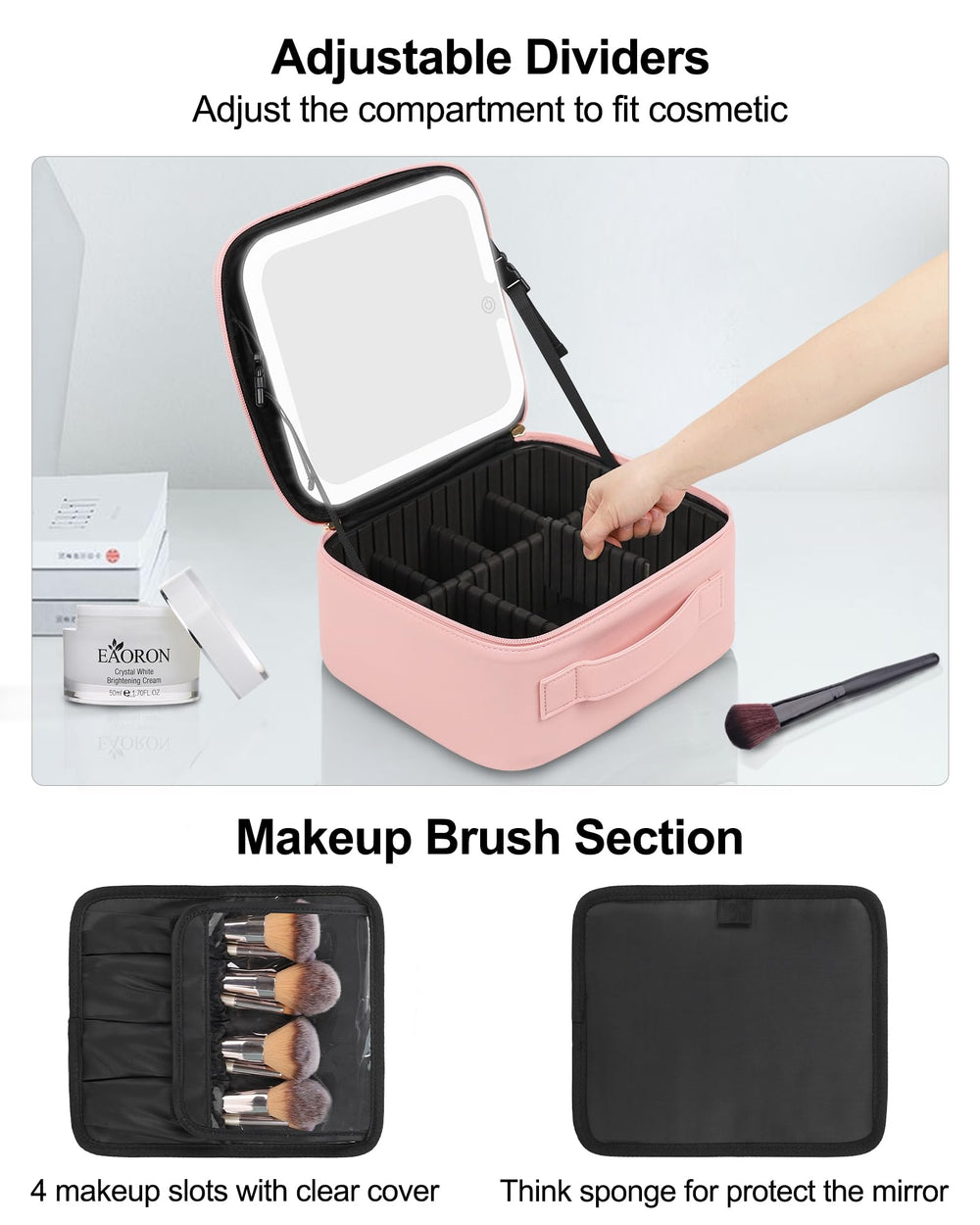 Chomeiu bolso maquillaje cuero PU resistente para uso diario.