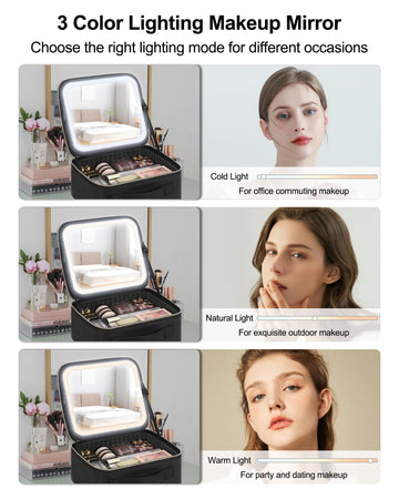 Chomeiu estuche maquillaje luz triple con tres tonos para adaptar la iluminación