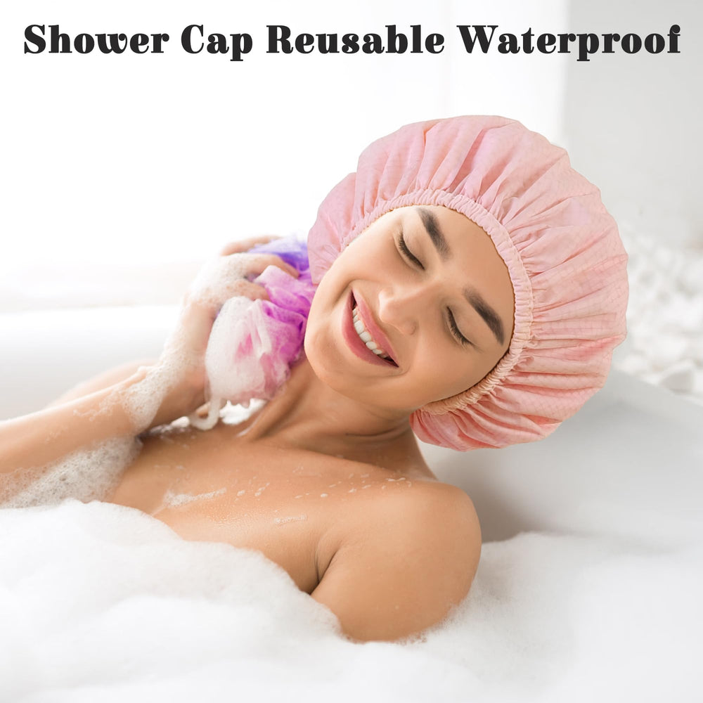 Gorro de ducha impermeable choshion, evita salpicaduras y protege el cabello mojado.