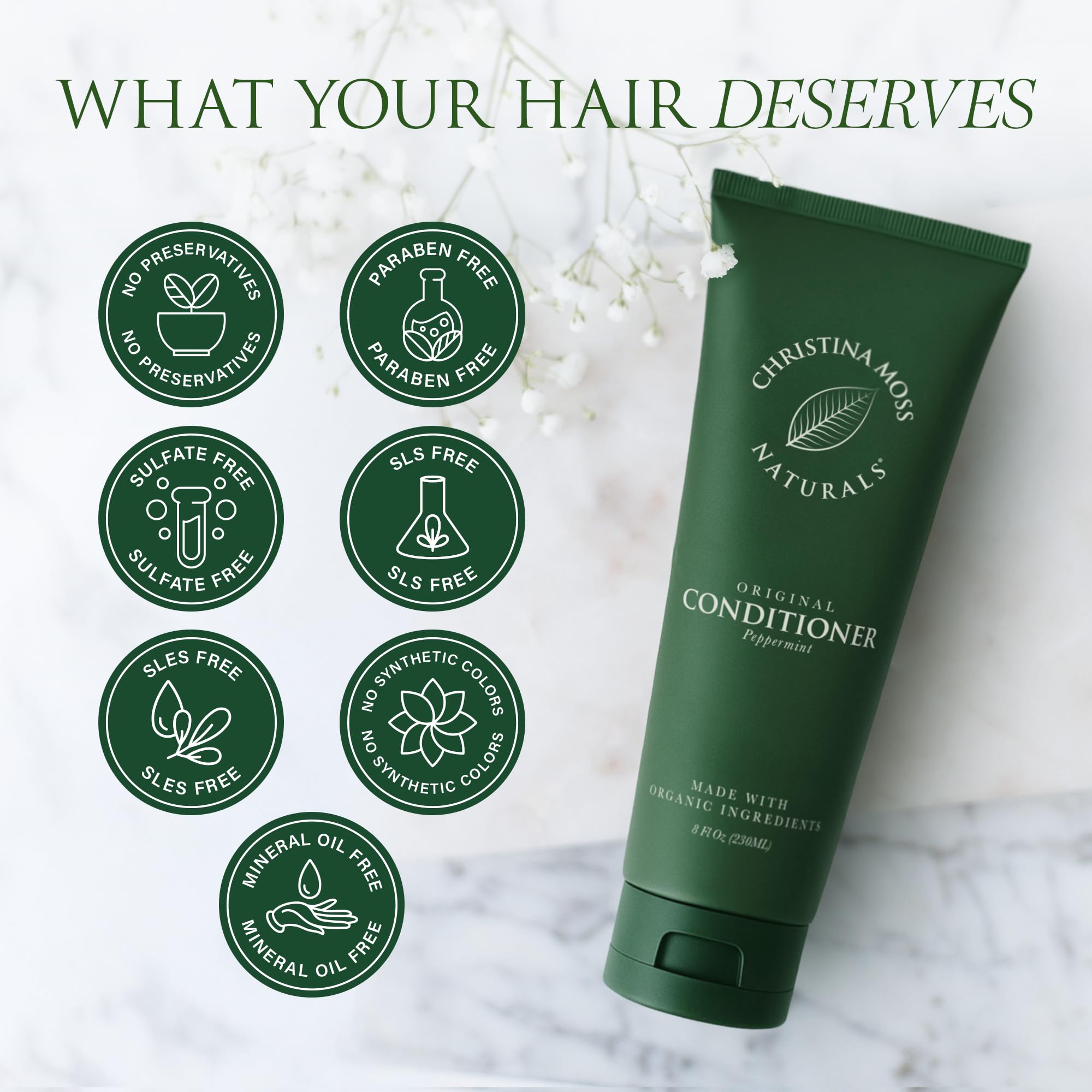 Parfum menthe frais lors de l’application du conditionneur
