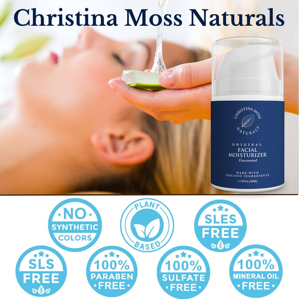 Textura ligera y no grasa para uso diario con Christina Moss Naturals.