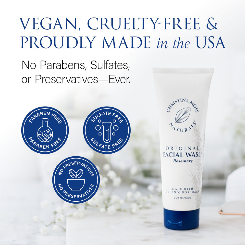 Christina Moss Naturals gel limpiador de textura sedosa y espuma suave.